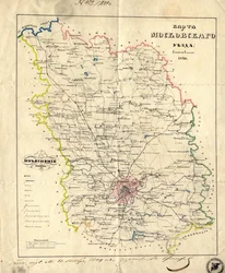 Mapa de la Gobernación de Moscú, 1849