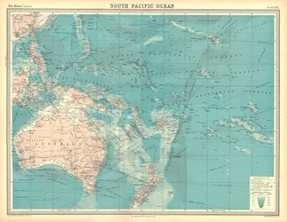 Mapa del Océano Pacífico Sur