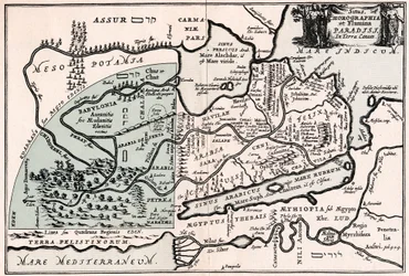 Mapa que muestra la supuesta ubicación del Paraíso