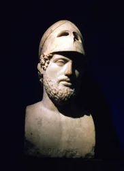 Busto de retrato de mármol de Pericles, estadista ateniense c490-429 a.C., romano, siglo II a.C.