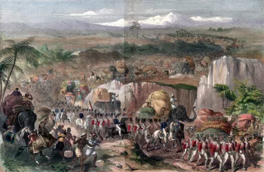 Marcha de tropas en India, 1848