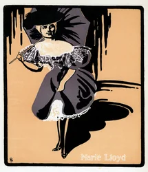 Marie Lloyd 1870-1922, cantante de music hall inglesa, finales del siglo XIX