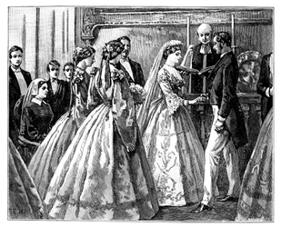 Matrimonio de la Princesa Alicia y Luis IV, Gran Duque de Hesse, 1 de julio de 1862 finales del siglo XIX