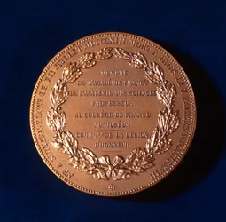 Medalla conmemorativa de Claude Bernard, fisiólogo francés, siglo XIX