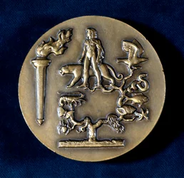 Medalla conmemorativa de Jean Baptiste de Monet, Caballero de Lamarck, biólogo francés, siglo XX
