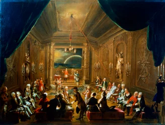 Reunión de la logia masónica, Viena, siglo XVIII