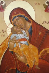 Icono melkita: Virgen y Niño, Nazaret, Israel