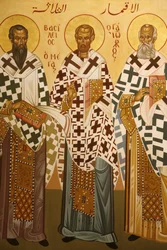 Icono melquita: doctores de la Iglesia, Nazaret, Israel