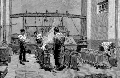 Casa de fundición en la Casa de la Moneda de París, 1892