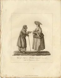 Esposa de comerciante con enfermera durante Fasching, 1833
