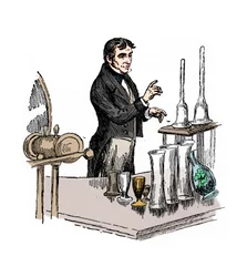 Michael Faraday dando una conferencia en la Royal Institution, Londres, 1835 siglo XX