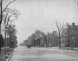 Avenida Michigan, Chicago, mirando hacia el sur, c1897