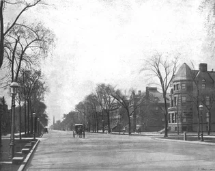 Avenida Michigan, mirando al sur, Chicago, Illinois, EE.UU., c1900
