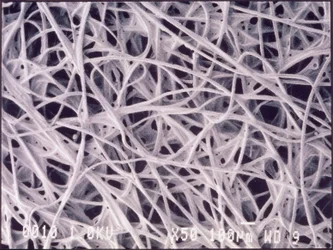 Micrografías (luz) tela quimiotextil, micrografía de luz