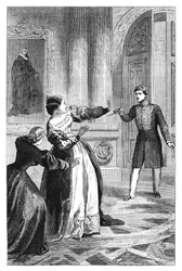 Miguel I de Portugal 1802-1860 atacando a su hermana, c1895