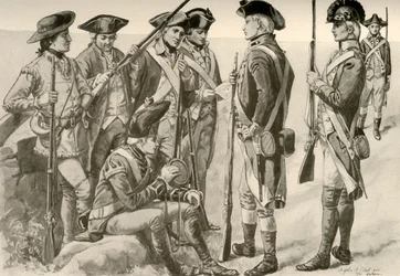 Uniformes militares en América, c1770, 1937