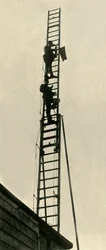 Observadores militares en el ferrocarril, Primera Guerra Mundial, 1914, c. 1920