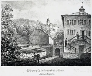Mina de sal: el túnel de entrada de la mina en Durnberg, Austria