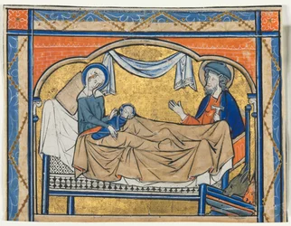 Miniatura extraída de un Salterio: La Natividad, c. 1270