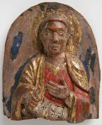 Relieve en miniatura del profeta hebreo Daniel con pergamino, alemán, 1200-1225