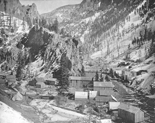 Campamento minero, Nevada, EE.UU., c1900