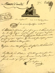 Orden ministerial sobre...un...sable para el Primer Cónsul, 10 de octubre de 1801, 1921
