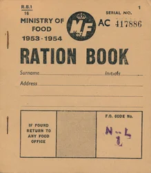 Libro de Racionamiento del Ministerio de Alimentos, 1953-1954