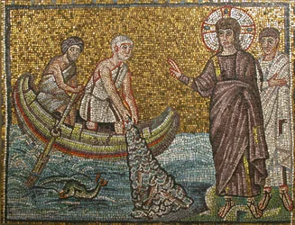 Pesca milagrosa, bizantino, original de principios del siglo VI