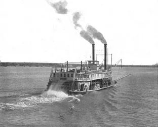 Vapor de paletas del Mississippi, EE.UU., c1900