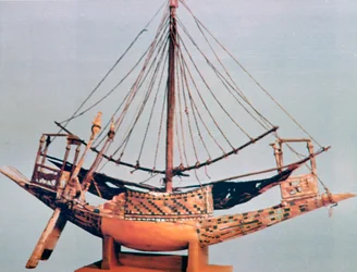 Modelo de barco con aparejo, tumba de Tutankamón, siglo XIV a.C.