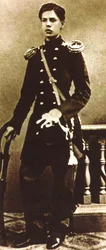 Modest Mussorgsky, compositor ruso, de joven, finales de 1850