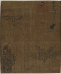 Monos, insectos y col, posiblemente dinastía Ming, 1368-1644