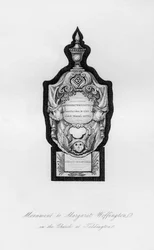 Monumento a Margaret Woffington, la actriz, en Teddington, siglo XVIII, 1840