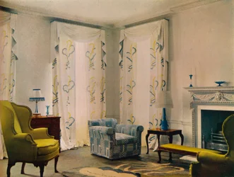 Sala de estar en la casa del Sr. Vestey en 9 Templewood Avenue, Hampstead, Londres, 1932