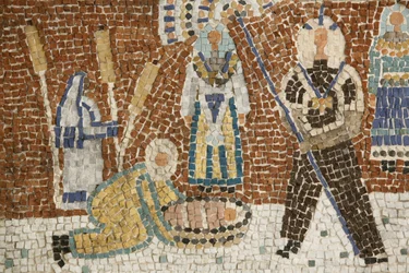 Mosaico que representa el rescate de Moisés, Jerusalén, Israel