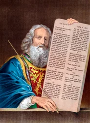 Moisés con los Diez Mandamientos, mediados del siglo XIX