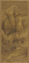 Aldea montañosa después de la nieve, dinastía Ming o Qing, siglo XVII