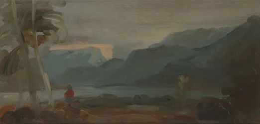 Paisaje montañoso con figuras y ganado, 1806 a 1807