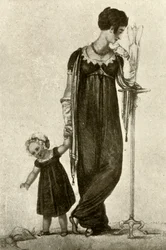 Vestido de luto de madre e hijo, 1809