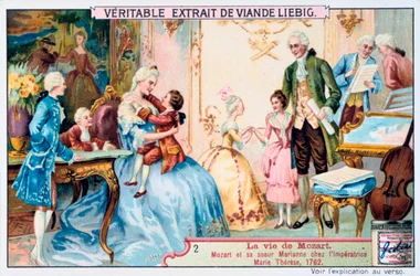 Mozart a la edad de siete años frente a la Emperatriz María Teresa, 1763. 1906