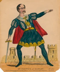 El Sr. Creswick como Hamlet, 1849