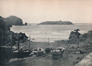 Mullion Cove - Mostrando Mullion Island, 1895