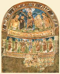 Pintura mural en el ábside de S. Maria in Pallara...Roma, Italia