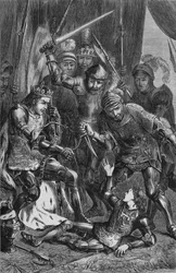 Asesinato del príncipe Eduardo en Tewkesbury, 4 de mayo de 1471, hacia 1880