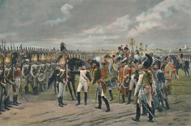 Napoleón decorando al granadero ruso en Tilsitt, 1807, 1896