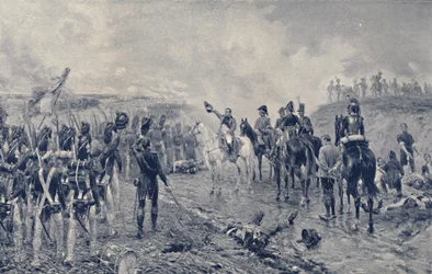 Napoleón y la Vieja Guardia antes de Waterloo, 1815, 1896