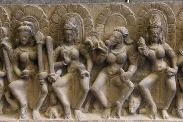 Museo Nacional de India, Delhi. Saptamatrikas (siete madres divinas). Pratihara