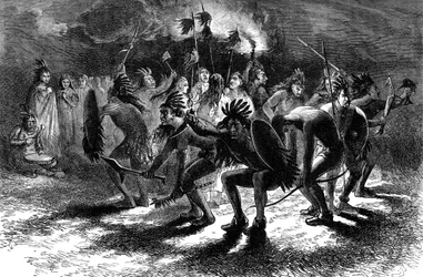 Danza del cuero cabelludo de los nativos americanos
