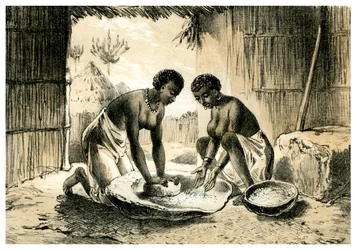 Nativos haciendo Pombe, 1883