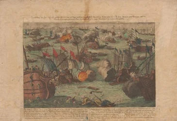 Batalla naval entre las flotas rusa y otomana en el mar Negro el 28 y 29 de junio de 1788, 1788.